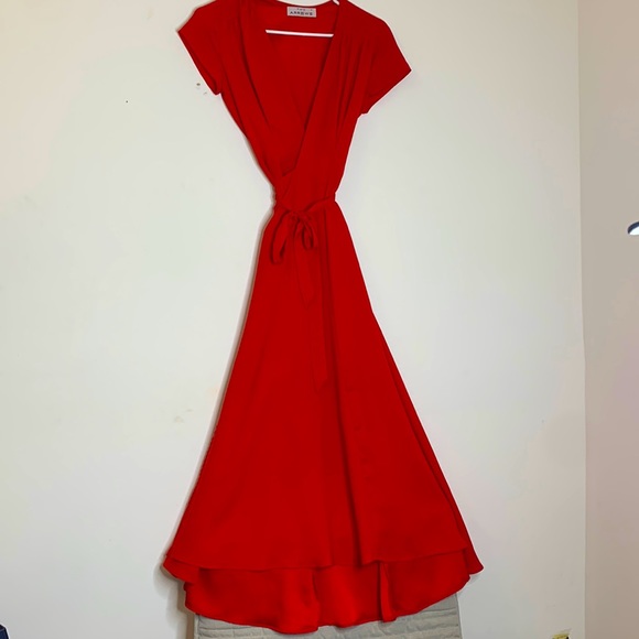 Long maxi elegant dress in red size S - Picture 4 of 11